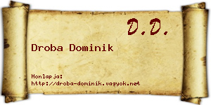 Droba Dominik névjegykártya